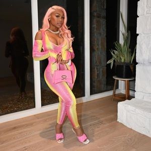 GSUWOO Pink/Yellow Jumpsuit